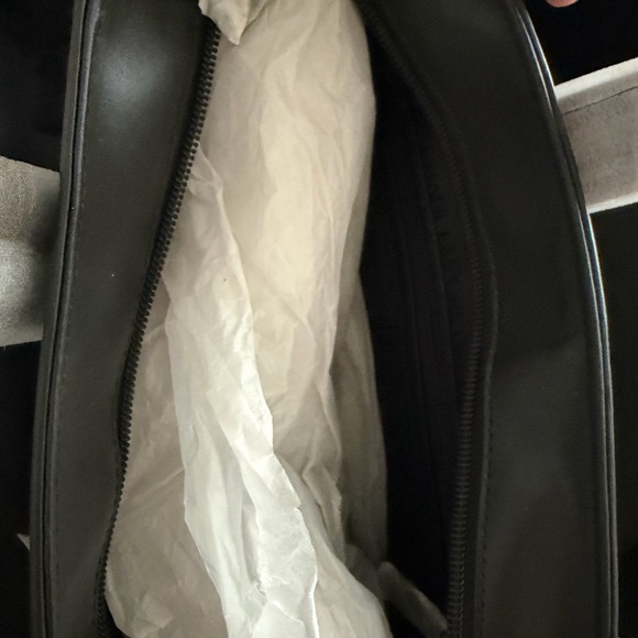 ARMANI LEATHER TOTE BAG WITH SHOULDER STRAP AND ALL-OVER LOGO PRINT - Picture 3 of 6